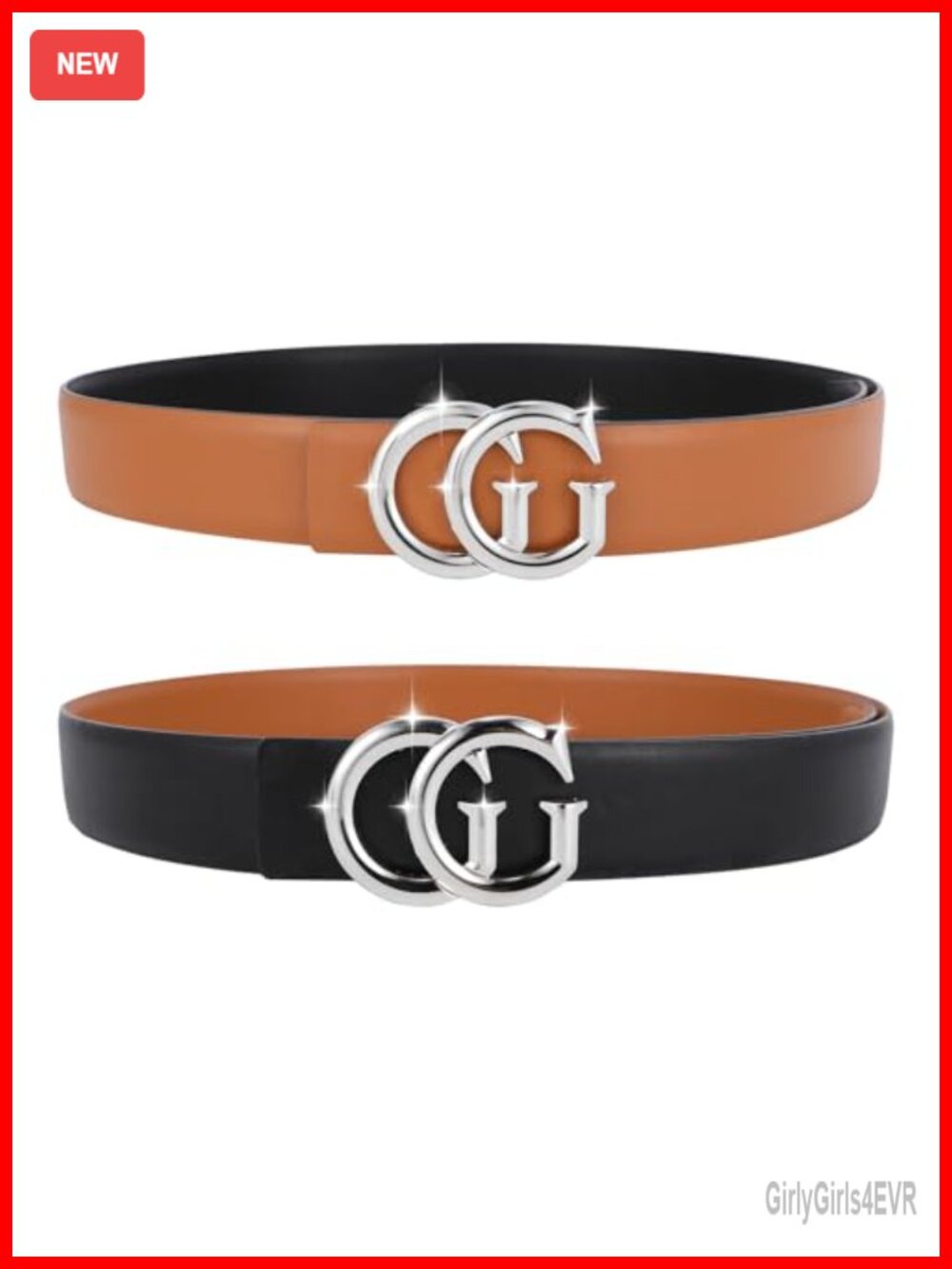 Reversible Leather Belt Classic Buckle Ratchet 1.38" Wide Double Side